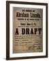 By Order of Abraham Lincoln... a Draft (Draft for 110 Men, Dedham, Mass.), 13th July 1863-null-Framed Giclee Print