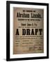 By Order of Abraham Lincoln... a Draft (Draft for 110 Men, Dedham, Mass.), 13th July 1863-null-Framed Giclee Print