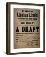 By Order of Abraham Lincoln... a Draft (Draft for 110 Men, Dedham, Mass.), 13th July 1863-null-Framed Giclee Print