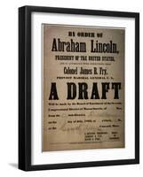 By Order of Abraham Lincoln... a Draft (Draft for 110 Men, Dedham, Mass.), 13th July 1863-null-Framed Giclee Print