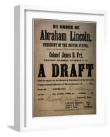 By Order of Abraham Lincoln... a Draft (Draft for 110 Men, Dedham, Mass.), 13th July 1863-null-Framed Giclee Print