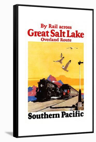 By Rail Across The Greal Salt Lake, Overland Route.-Maurice Logan-Framed Stretched Canvas