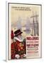 By Rail and Sea from Paris to Brighton or London Featuring a Beefeater and Tower Bridge 1 of 8-René Péan-Framed Art Print