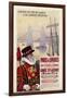 By Rail and Sea from Paris to Brighton or London Featuring a Beefeater and Tower Bridge 1 of 8-René Péan-Framed Art Print