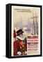 By Rail and Sea from Paris to Brighton or London Featuring a Beefeater and Tower Bridge 1 of 8-René Péan-Framed Stretched Canvas