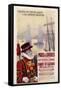 By Rail and Sea from Paris to Brighton or London Featuring a Beefeater and Tower Bridge 1 of 8-René Péan-Framed Stretched Canvas