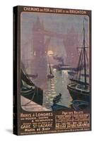 By Rail and Sea from Paris to Brighton or London Featuring the Thames and Tower Bridge-René Péan-Stretched Canvas