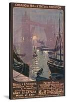 By Rail and Sea from Paris to Brighton or London Featuring the Thames and Tower Bridge-René Péan-Stretched Canvas