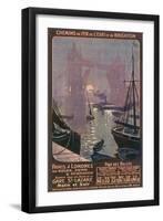 By Rail and Sea from Paris to Brighton or London Featuring the Thames and Tower Bridge-René Péan-Framed Photographic Print