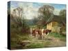 By the Barn-Charles James Adams-Stretched Canvas