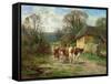 By the Barn-Charles James Adams-Framed Stretched Canvas