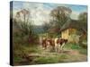 By the Barn-Charles James Adams-Stretched Canvas