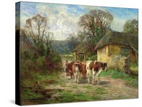 By the Barn-Charles James Adams-Stretched Canvas