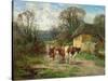 By the Barn-Charles James Adams-Stretched Canvas