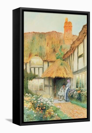 By the Cottage Door-Arthur Claude Strachan-Framed Stretched Canvas