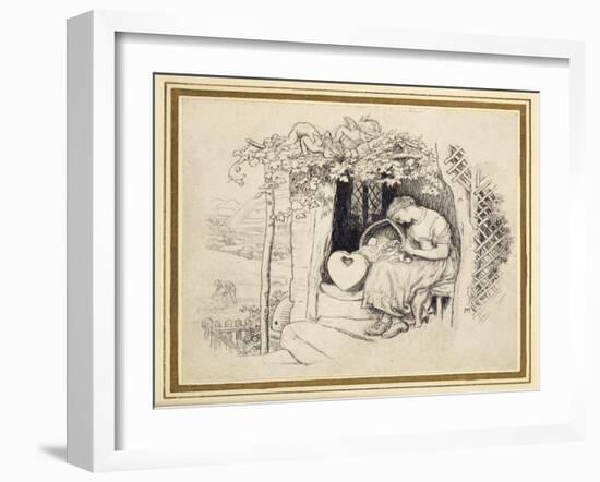 By the Cradle-Arthur Hughes-Framed Giclee Print