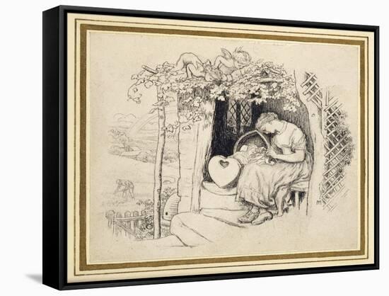 By the Cradle-Arthur Hughes-Framed Stretched Canvas