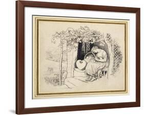 By the Cradle-Arthur Hughes-Framed Giclee Print