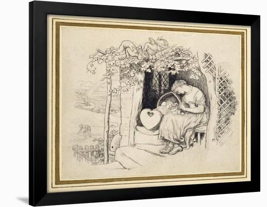 By the Cradle-Arthur Hughes-Framed Giclee Print