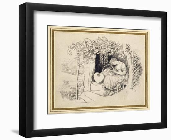 By the Cradle-Arthur Hughes-Framed Premium Giclee Print