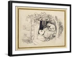 By the Cradle-Arthur Hughes-Framed Giclee Print