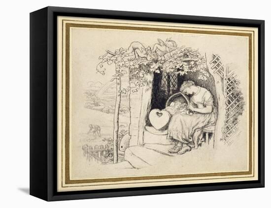 By the Cradle-Arthur Hughes-Framed Stretched Canvas