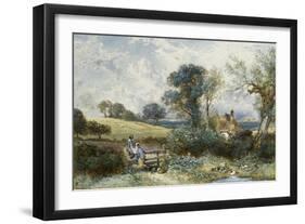 By the Duck Pond-Myles Birket Foster-Framed Premium Giclee Print