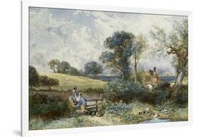 By the Duck Pond-Myles Birket Foster-Framed Giclee Print