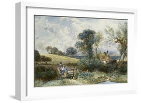 By the Duck Pond-Myles Birket Foster-Framed Giclee Print