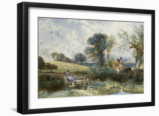 By the Duck Pond-Myles Birket Foster-Framed Giclee Print