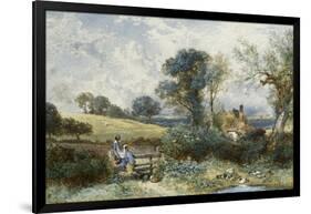 By the Duck Pond-Myles Birket Foster-Framed Giclee Print