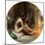 By the Fire, (Oil on Panel)-Delphin Enjolras-Mounted Giclee Print