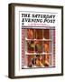 "By the Fire," Saturday Evening Post Cover, January 27, 1934-Walter Beach Humphrey-Framed Premium Giclee Print