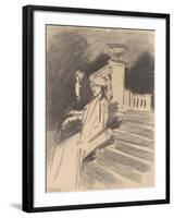 By the Fountain, Villa Torlonia, Frascati, c.1907-John Singer Sargent-Framed Giclee Print