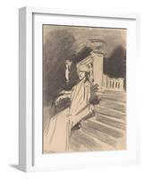 By the Fountain, Villa Torlonia, Frascati, c.1907-John Singer Sargent-Framed Giclee Print