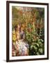 By the Hollyhocks-Sychkov Th.-Framed Giclee Print