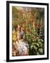 By the Hollyhocks-Sychkov Th.-Framed Giclee Print