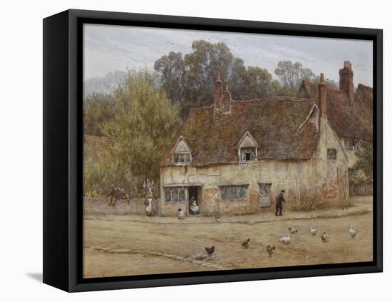 By the Old Cottage-Helen Allingham-Framed Stretched Canvas