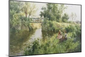 By the Old Post Bridge-Alfred Augustus Glendenning-Mounted Giclee Print
