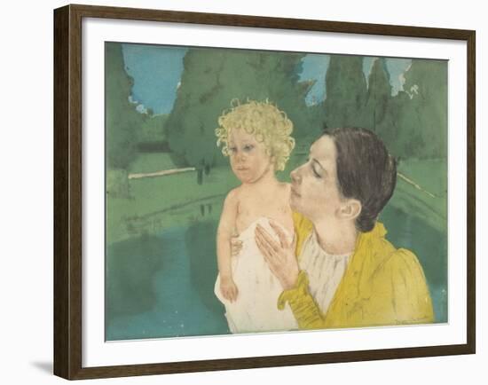 By the Pond, c.1896-Mary Stevenson Cassatt-Framed Giclee Print