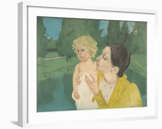 By the Pond, c.1896-Mary Stevenson Cassatt-Framed Giclee Print