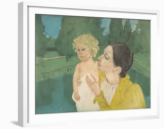 By the Pond, c.1896-Mary Stevenson Cassatt-Framed Giclee Print