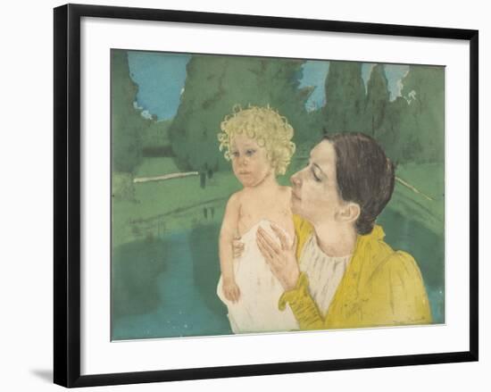 By the Pond, c.1896-Mary Stevenson Cassatt-Framed Giclee Print