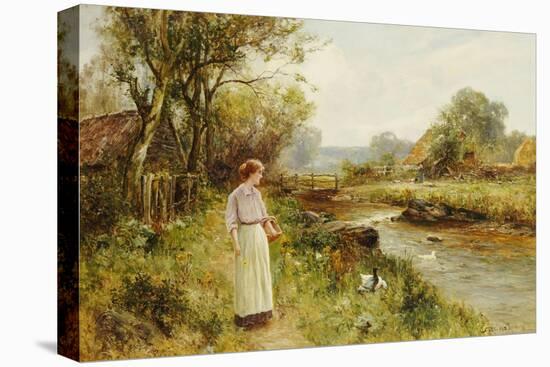 By the River-Ernest Walbourn-Stretched Canvas
