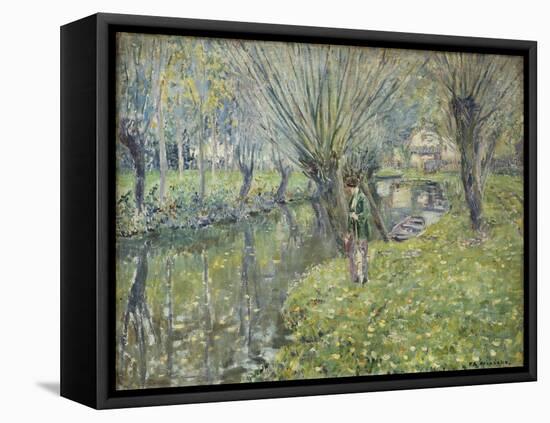 By the River-Frederick Carl Frieseke-Framed Stretched Canvas