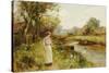 By the River-Ernest Walbourn-Stretched Canvas