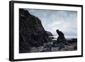 By the Rocks at Low Tide, 1878-Emmanuel Lansyer-Framed Giclee Print