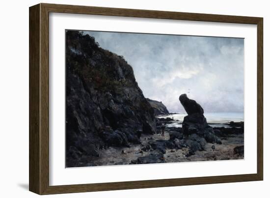 By the Rocks at Low Tide, 1878-Emmanuel Lansyer-Framed Giclee Print