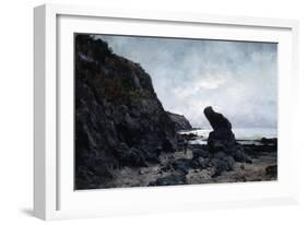 By the Rocks at Low Tide, 1878-Emmanuel Lansyer-Framed Premium Giclee Print