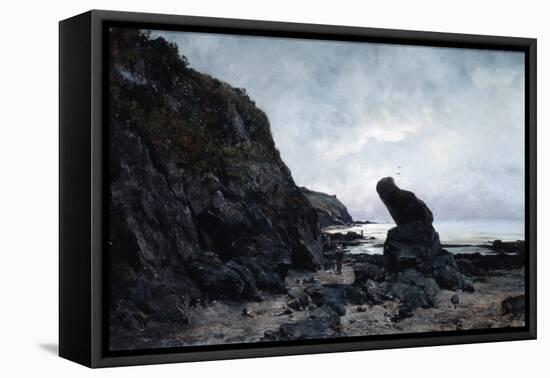 By the Rocks at Low Tide, 1878-Emmanuel Lansyer-Framed Stretched Canvas